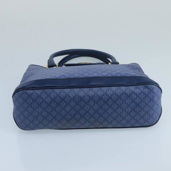 CELINE Macadam Canvas Hand Bag Blue Gold Auth 98298 - Picture 5 of 16